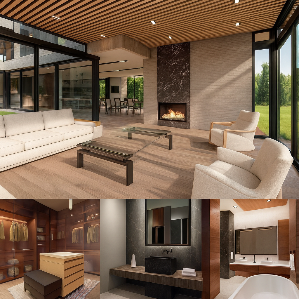 Interior residencial y collage de ambientes