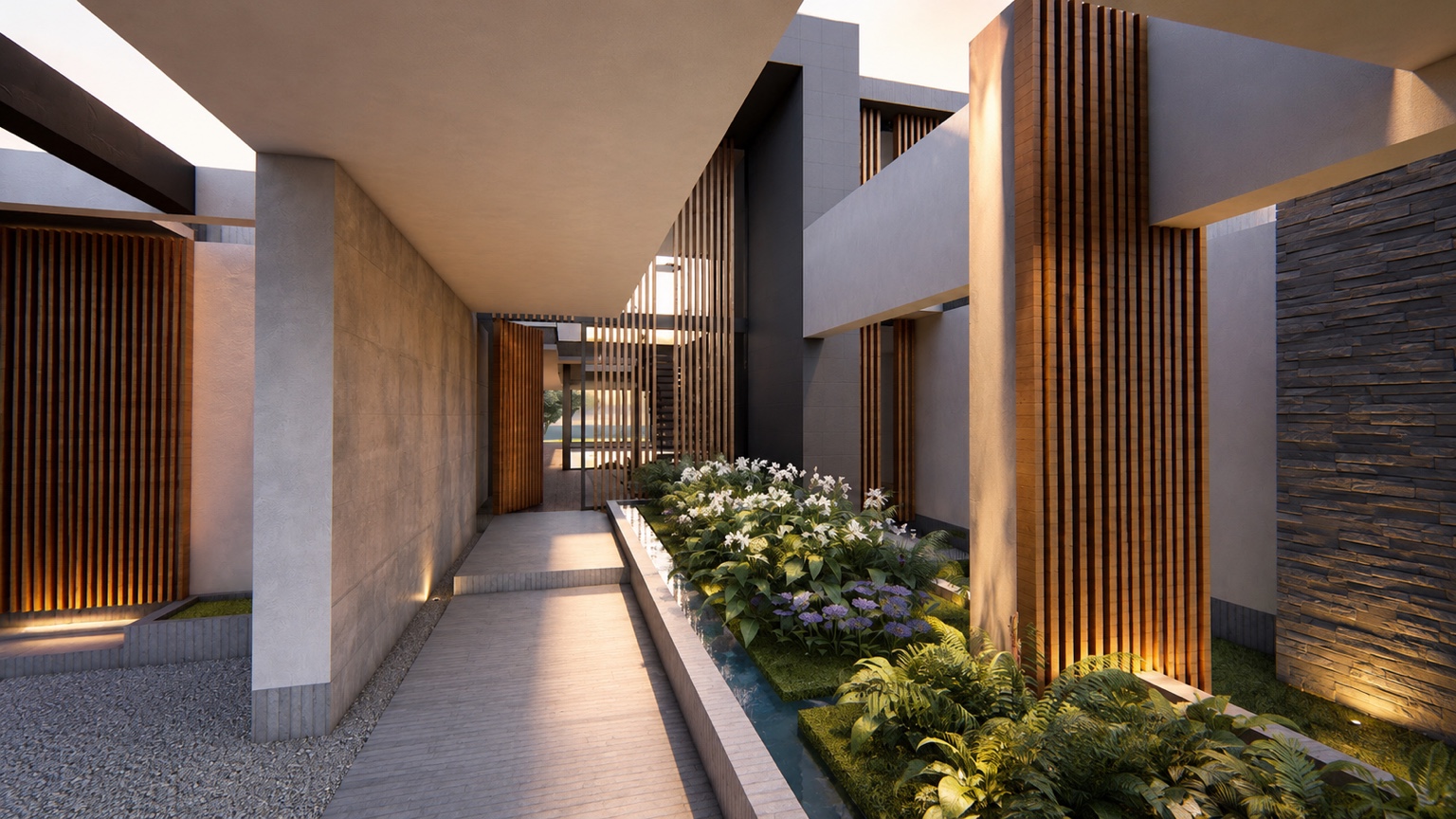 Residential courtyard and circulation